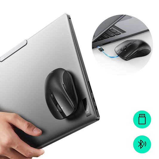 Trådløs mus ESR MagMouse, 800DPI - 4800DPI, BT / Wi-Fi, Sort