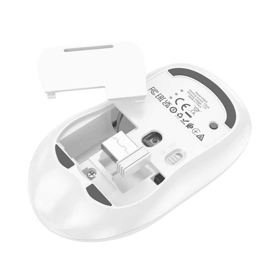 Trådløs mus HOCO GM25, 1600DPI, BT / Wi-Fi, Hvid