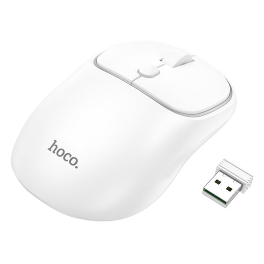 Trådløs mus HOCO GM25, 1600DPI, BT / Wi-Fi, Hvid