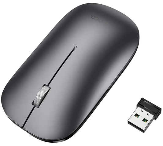 Trådløs mus HOCO GM43, 1600DPI, BT / Wi-Fi, Grå
