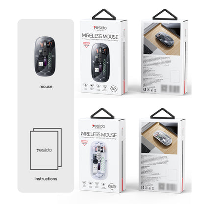 Trådløs mus Yesido KB29, 800DPI - 1600DPI, BT / Wi-Fi, Hvid