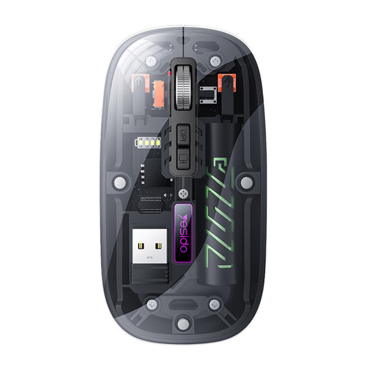 Trådløs mus Yesido KB29, 800DPI - 1600DPI, BT / Wi-Fi, Sort