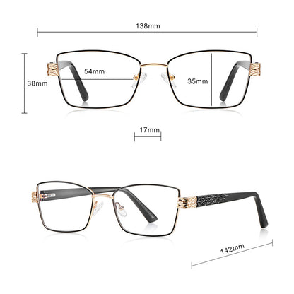 Dame Computerbriller Techsuit 3171, Anti-Blåt Lys, Sort Guld