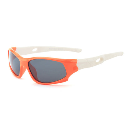 Børne Sport Solbriller Techsuit 816-C8, Polariserede, Orange Hvide
