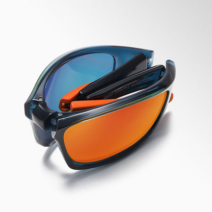 Unisex Cykelbriller Techsuit 24101, Polariserede, Sorte og Orange