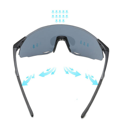 Unisex Techsuit 8853 Cykelbriller, Sorte Sølv