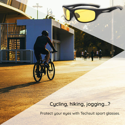 Unisex Cykelbriller Techsuit 9309, Polariserede, Sorte Blå