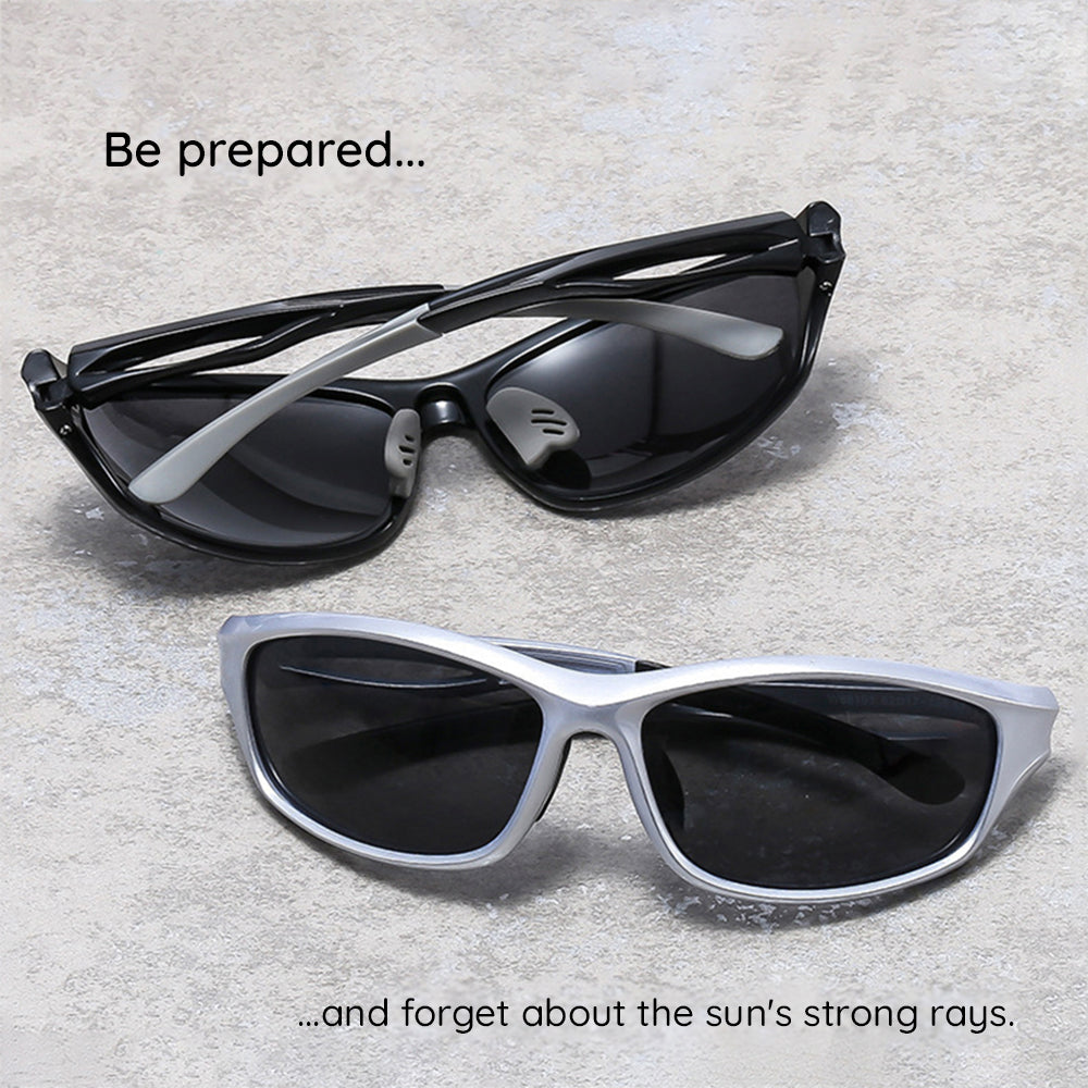 Unisex Cykelbriller Techsuit 9309, Polariserede, Sorte Røde