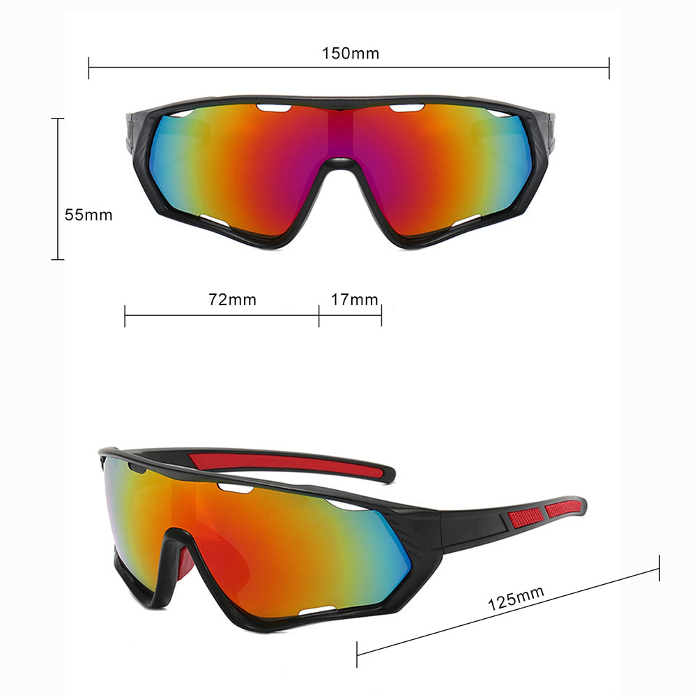 Unisex Techsuit 9330 Cykelbriller, Sorte Røde
