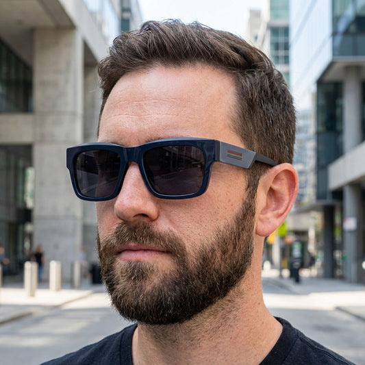 Herre Solbriller Techsuit 8491, Polariserede, UV-beskyttelse, Mat Sort Grå
