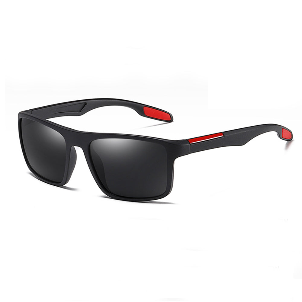 Herre Solbriller Techsuit TR90 (MM101), Polariserede, UV-beskyttelse, Mat Sort Rød