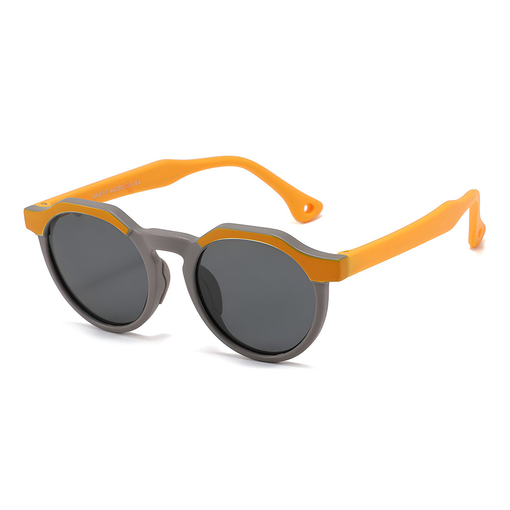 Børne Solbriller Techsuit 601, Polariserede, UV-beskyttelse, Orange Grå