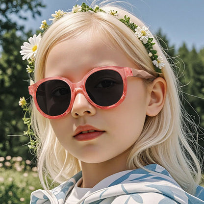 Børne Solbriller Techsuit 627, Polariserede, UV-beskyttelse, Fersken Rosa