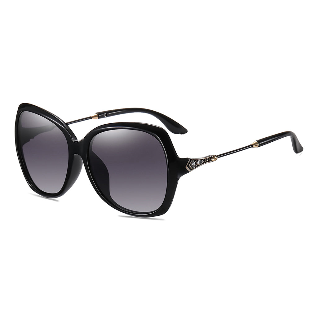 Techsuit 8881 Women's Sunglasses, Polarized, UV Protection, Black Gray