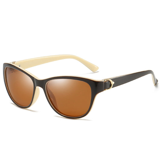 Dame Solbriller Techsuit A572, Polariserede, UV-beskyttelse, Brun Hvid