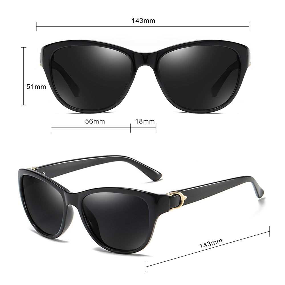 Dame Solbriller Techsuit A572, Polariserede, UV-beskyttelse, Sort Grå