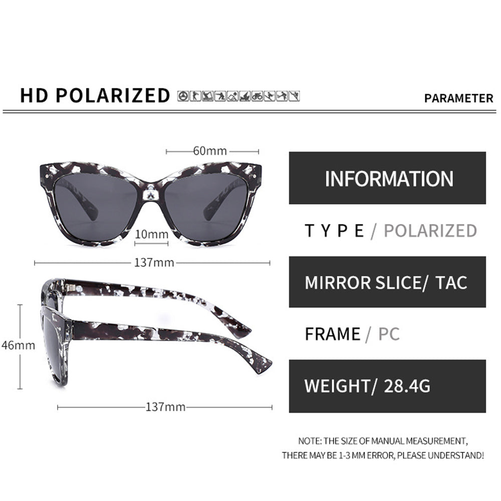 Dame Solbriller Techsuit OD8155-C3, Polariserede, UV-beskyttelse, Sort Brune
