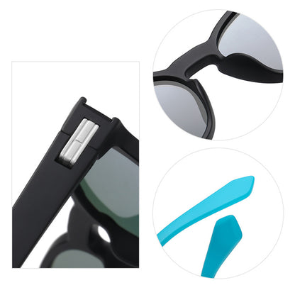 Unisex Techsuit TR7545 Solbriller, Polariserede, UV-beskyttelse, Sort Grå