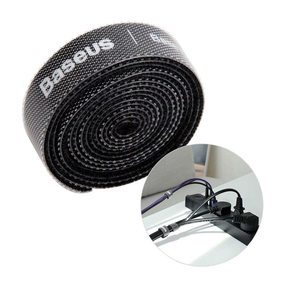 Organizer til kabler Baseus Circle, Velcro, 1m, Sort ACMGT-E01