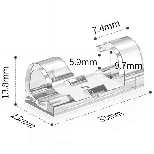 Kabelorganisator CableCreation CT1001, Sæt med 50 stk, Transparent