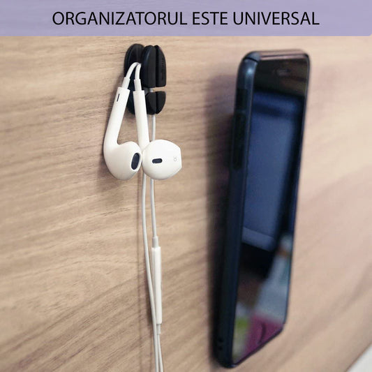 Ringke Kabel Organizer, Sæt med 6 stykker, Sort