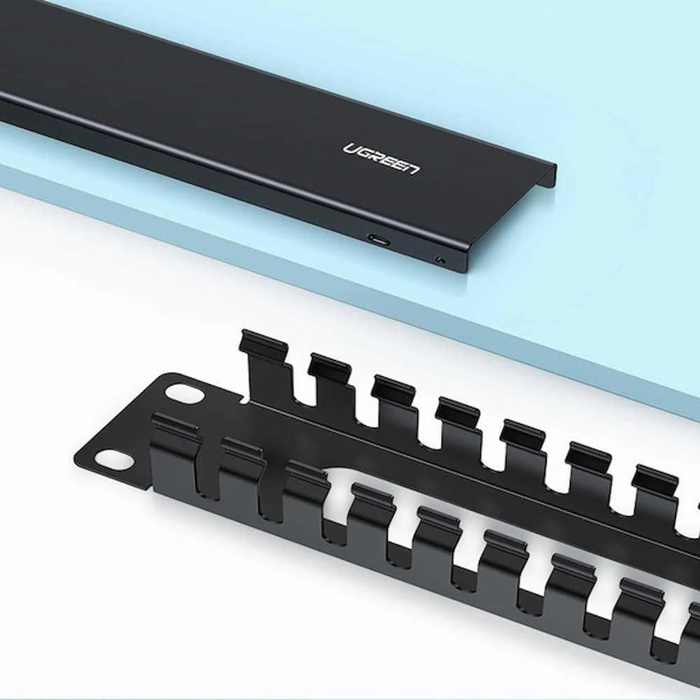 UGREEN NW128 Kabelorganisator, 24 Porte, Sort