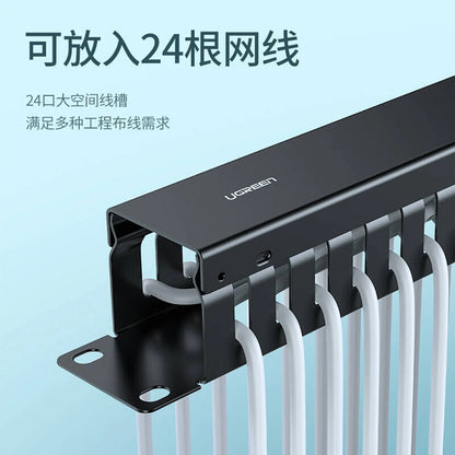 UGREEN NW128 Kabelorganisator, 24 Porte, Sort