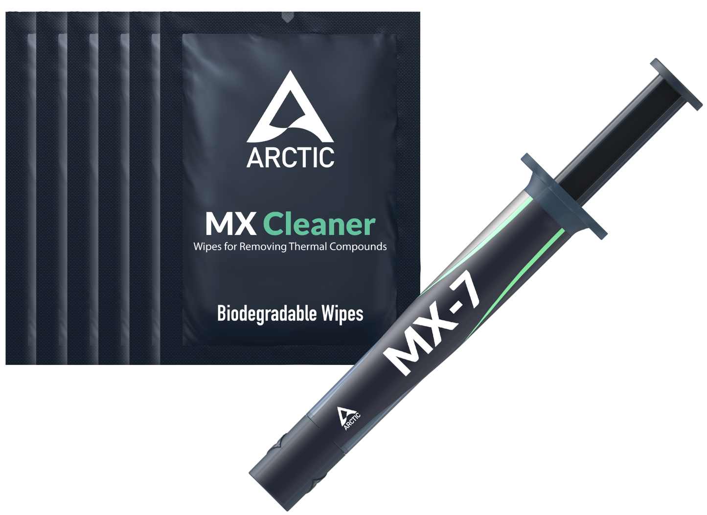 Termisk Ledende Pasta ARCTIC MX-7 + MX Cleaner Vådservietter, Sprøjte Type, 4g ACTCP00092A
