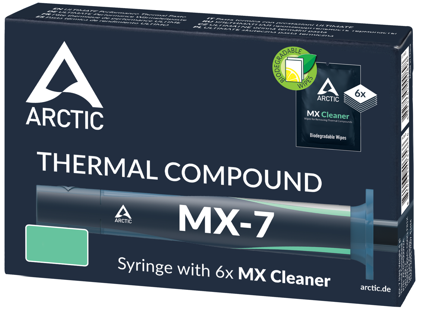 Termisk Ledende Pasta ARCTIC MX-7 + MX Cleaner Vådservietter, Sprøjte Type, 4g ACTCP00092A
