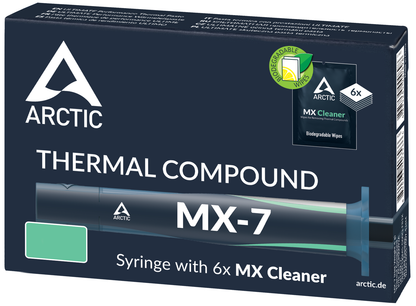 Termisk Ledende Pasta ARCTIC MX-7 + MX Cleaner Vådservietter, Sprøjte Type, 4g ACTCP00092A
