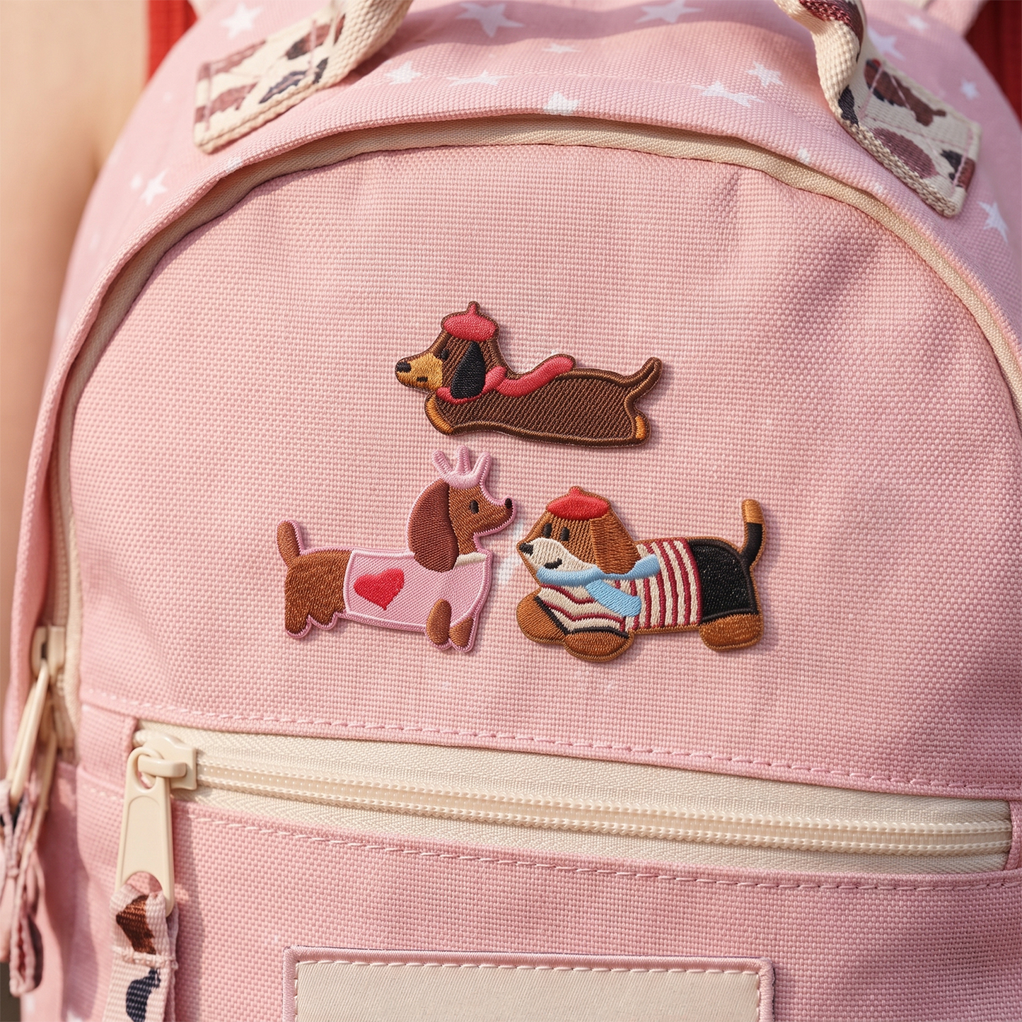 Patch / Tekstilpatch OEM Dachshund, Sæt med 3 stk, Multifarvet