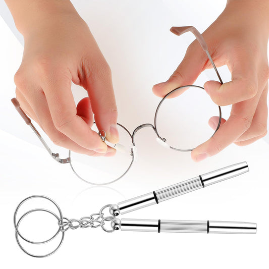 Silikonepuder til briller og Techsuit ST1 skruetrækker, sæt med 4 stykker, gennemsigtige