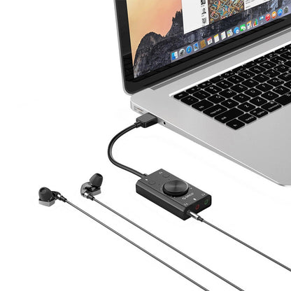 Orico SC2 USB-lydkort, 3 x 3,5 mm jack, sort