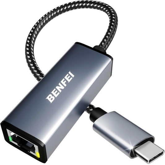 Benfei netværkskort, RJ45, USB-C, grå