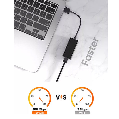 Netværkskort Techsuit AC19, RJ45, USB, Sort