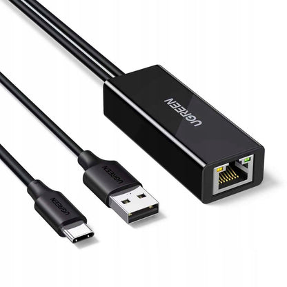 UGREEN CR110 Network Card (75535), RJ45, USB / USB-C, Black