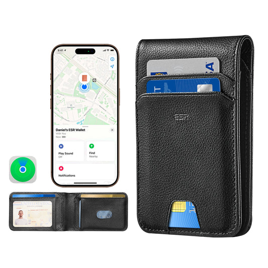 ESR Classic Geo pung med Find My-funktion og RFID-beskyttelse, sort, genforseglet