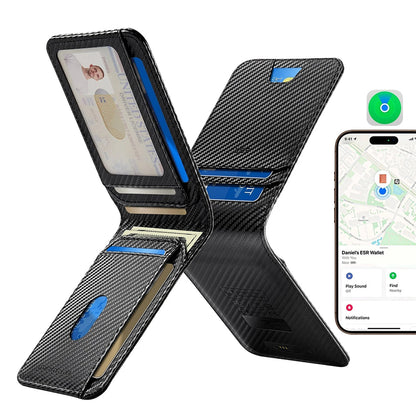 ESR Classic Geo Carbon pung med Find My funktion og RFID beskyttelse, Sort