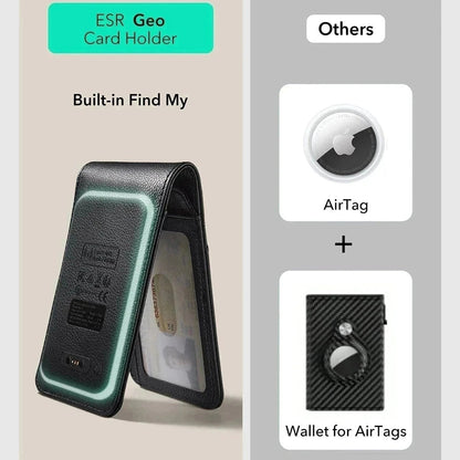 ESR Classic Geo Carbon pung med Find My funktion og RFID beskyttelse, Sort