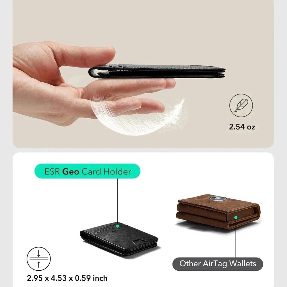 ESR Classic Geo Carbon pung med Find My funktion og RFID beskyttelse, Sort