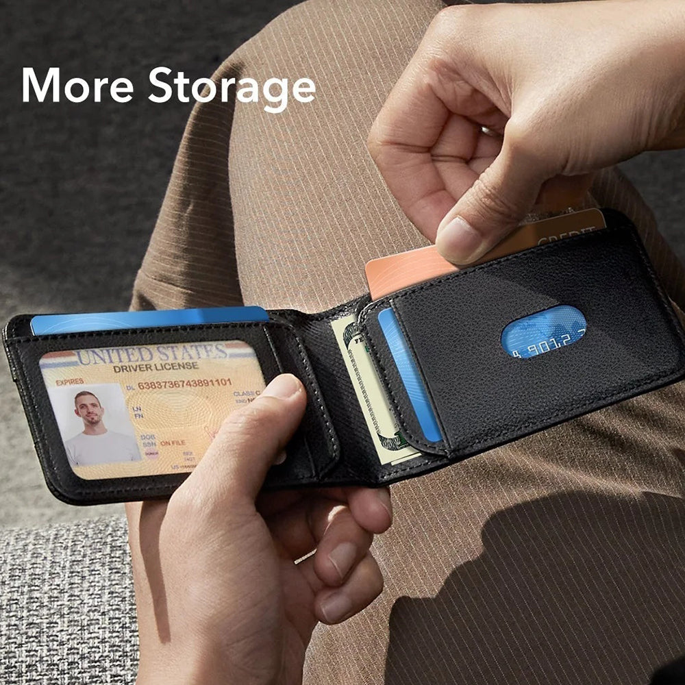 ESR Classic Geo Carbon pung med Find My funktion og RFID beskyttelse, Sort