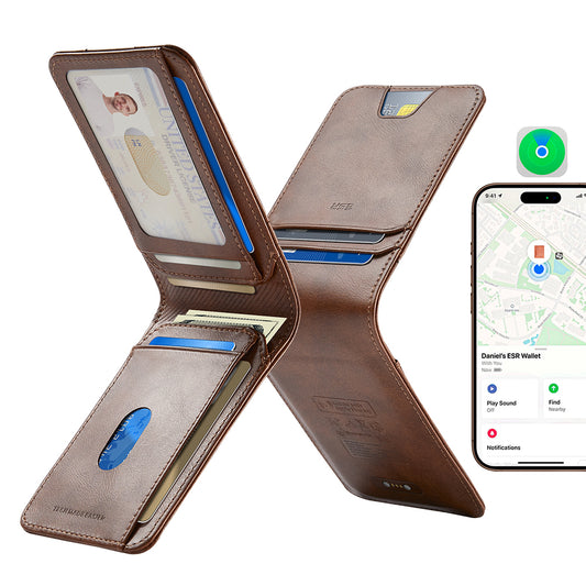 ESR Classic Geo pung med Find My funktion og RFID beskyttelse, Brun