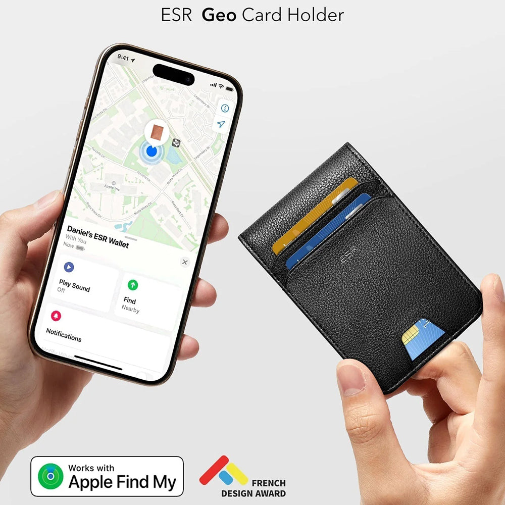 ESR Classic Geo pung med Find My funktion og RFID beskyttelse, Sort