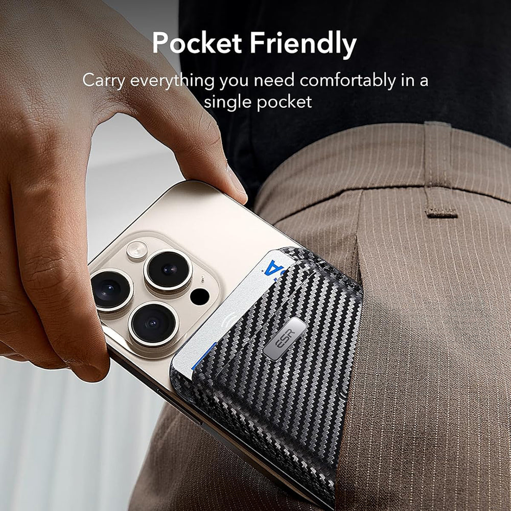 Magsafe Pung, ESR, Classic Geo Carbon, Sort