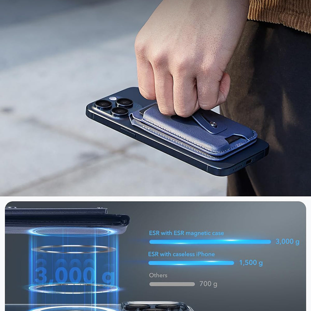 Magsafe pung, ESR, Find my Wallet, Marineblå