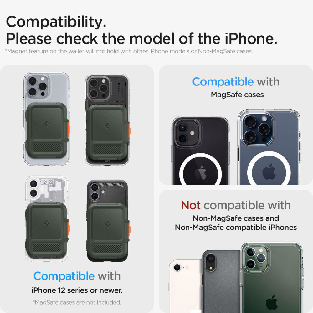 Magsafe pung, Spigen, Lock Fit, Grøn