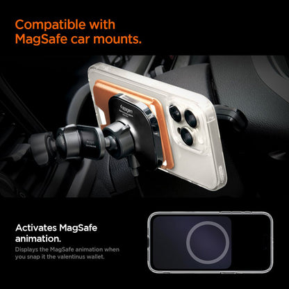 MagSafe-tegnebogen, Spigen, Valentinus MagFit+, Orange AFA11340