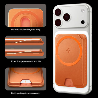 MagSafe-tegnebogen, Spigen, Valentinus MagFit+, Orange AFA11340