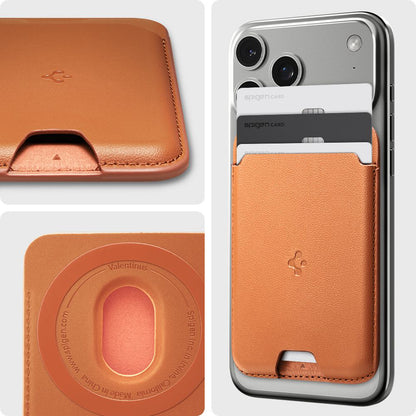 MagSafe pung, Spigen, Valentinus MagFit, Orange AFA11339
