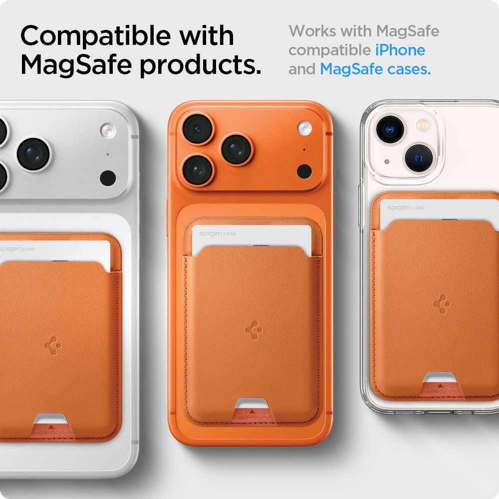 MagSafe pung, Spigen, Valentinus MagFit, Orange AFA11339